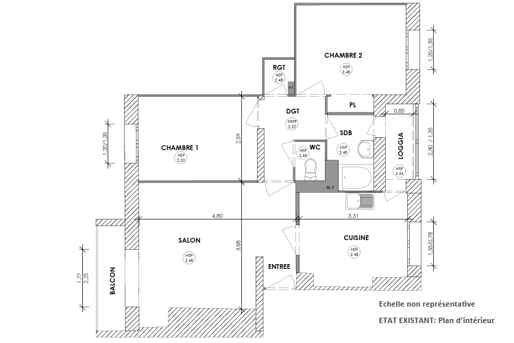 Plan intérieur Etat existant