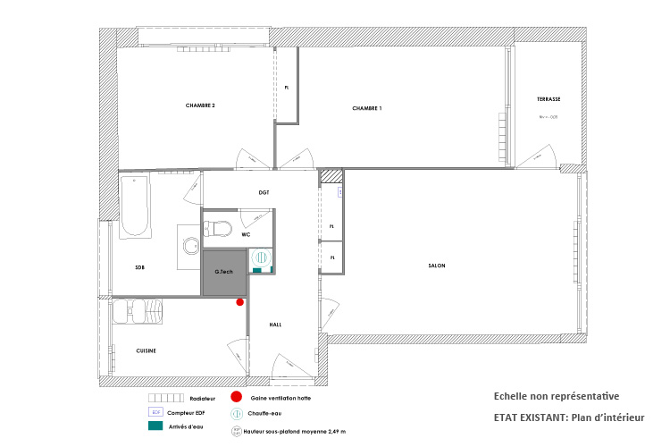 Plan intérieur Etat existant