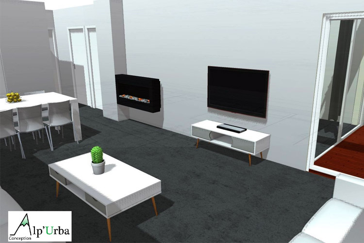 Simulation 3D Vue Salon