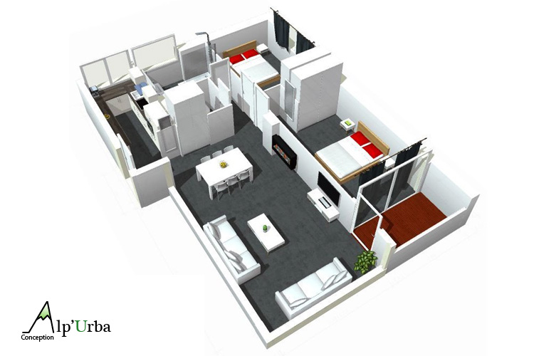 Simulation 3D Vue Axo