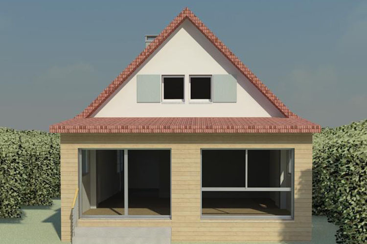 perspective 3D extension maison individuelle