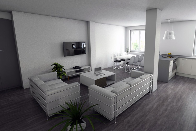 Simulation 3D Vue Salon