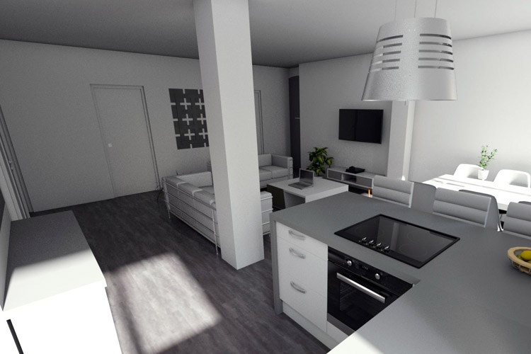 Simulation 3D Vue cuisine