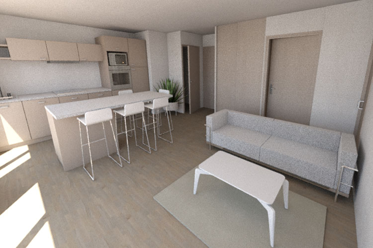 Simulation 3D Vue Salon