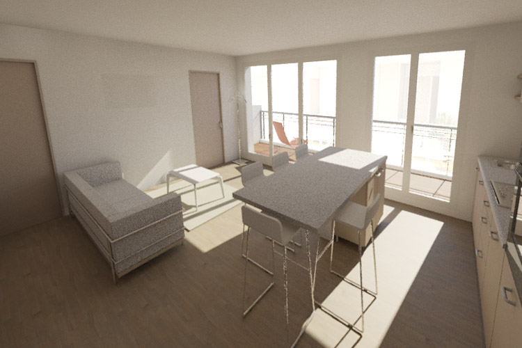 Simulation 3D Vue Salon
