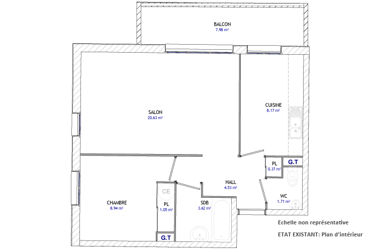 Plan intérieur Etat existant