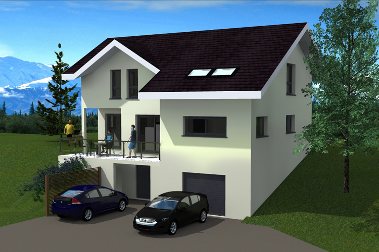 Perspective 3D Maison contemporaine