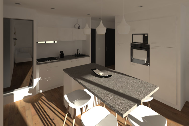 Simulation 3D Vue Salon