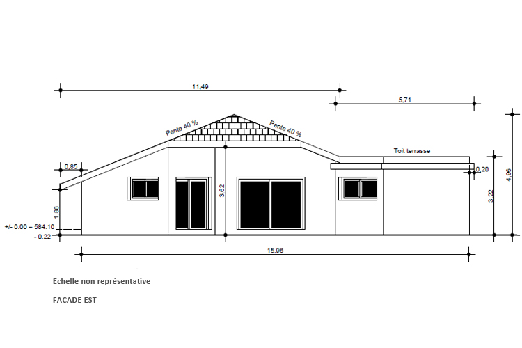 Plan facade maison Y